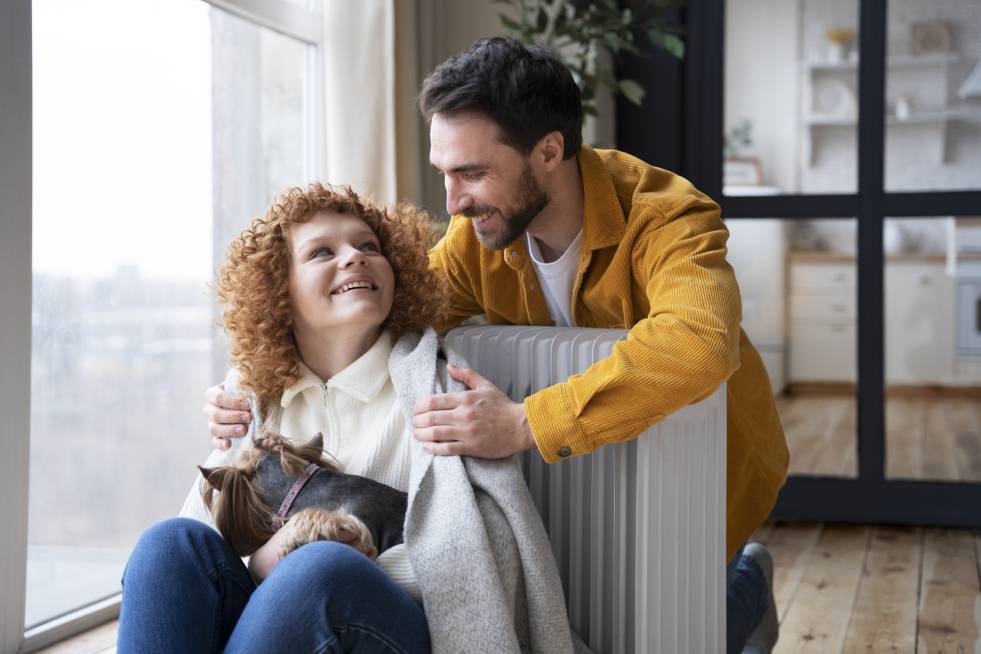 a happy couple in the house